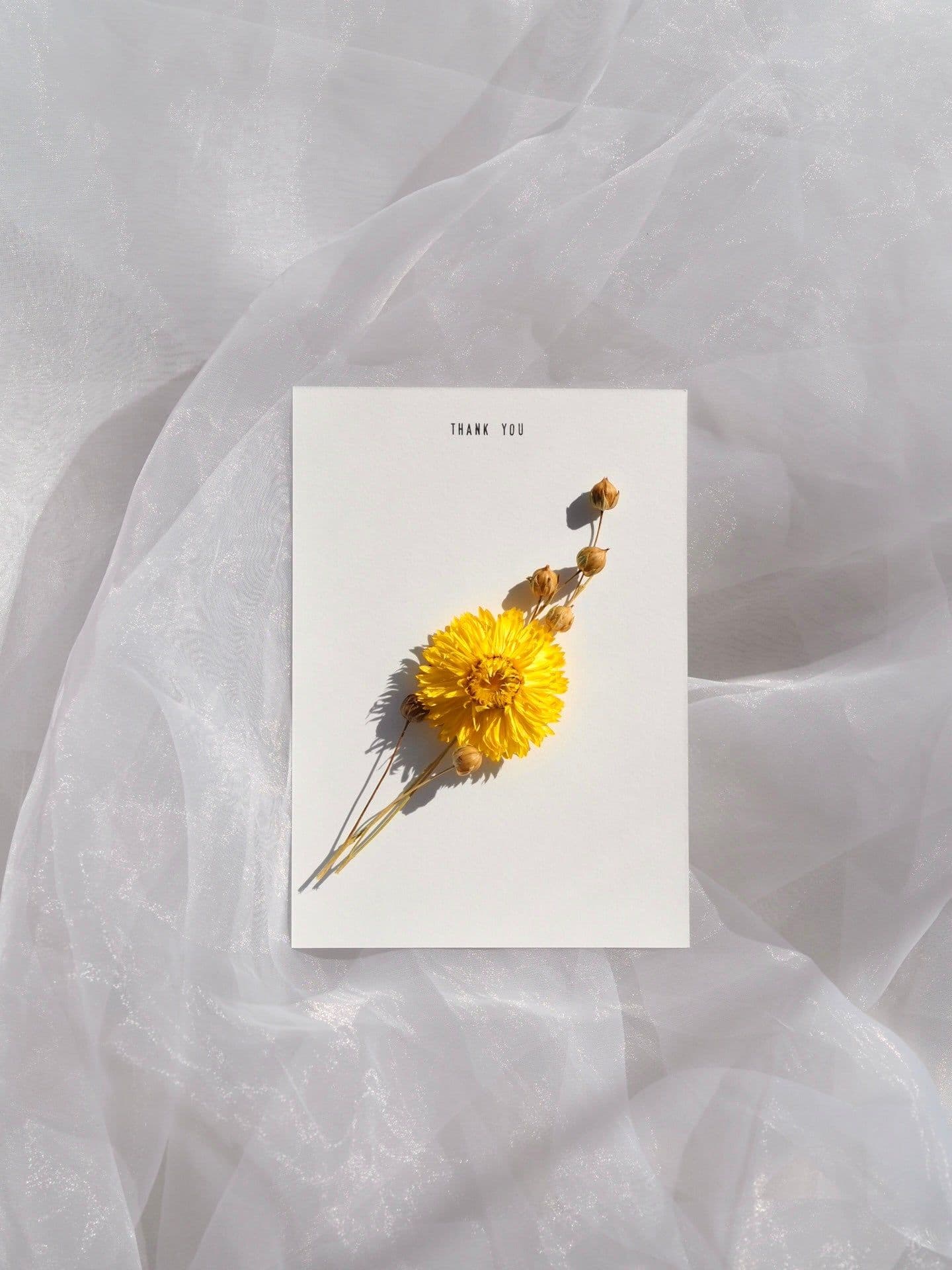 image-Handmade Dried Flower Greeting Card | Thank You Card