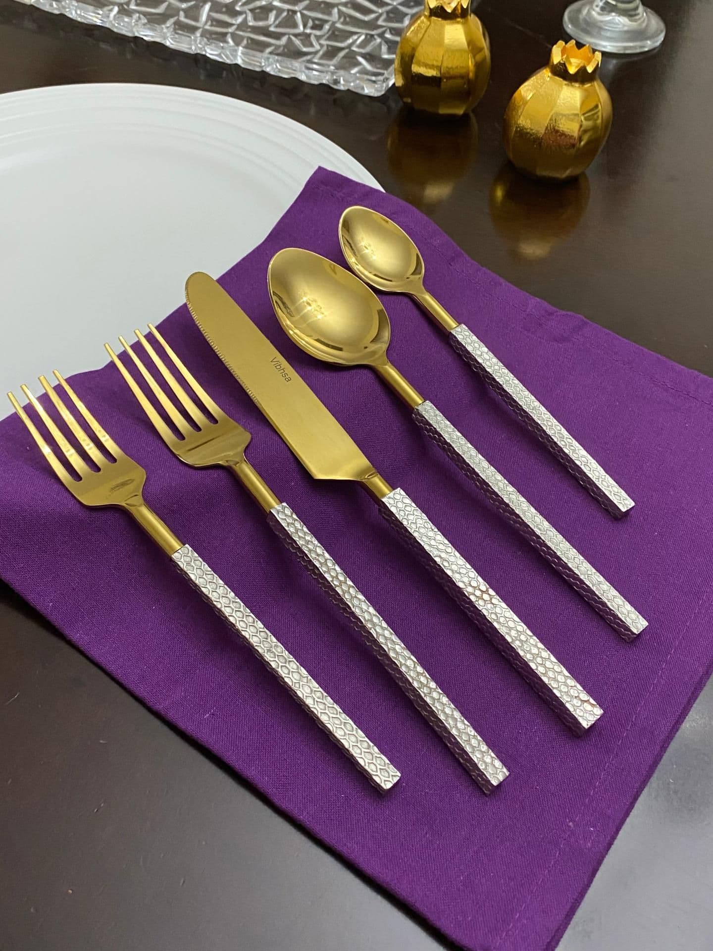 image-Designer Golden Stainless Steel Flatware Set of 20 PC