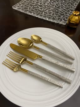 image-Designer Golden Stainless Steel Flatware Set of 20 PC