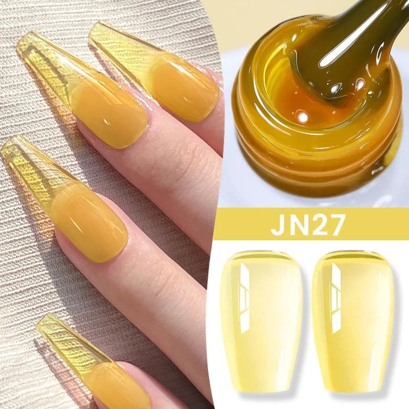 image-BORN PRETTY Milky White Jelly Nude Gel Nail Polish 10ml White Translucent Soak Off Gel Vernis Semi Permanent Need UV Light Cure