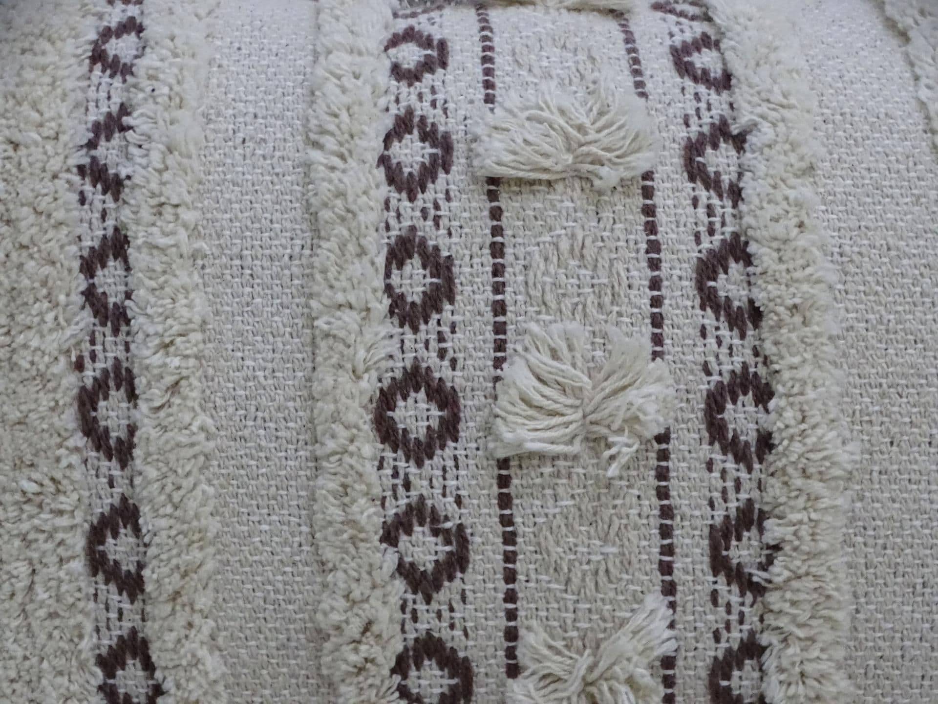 image-Handwoven 14"X 24" Throw Pillow with Fringes