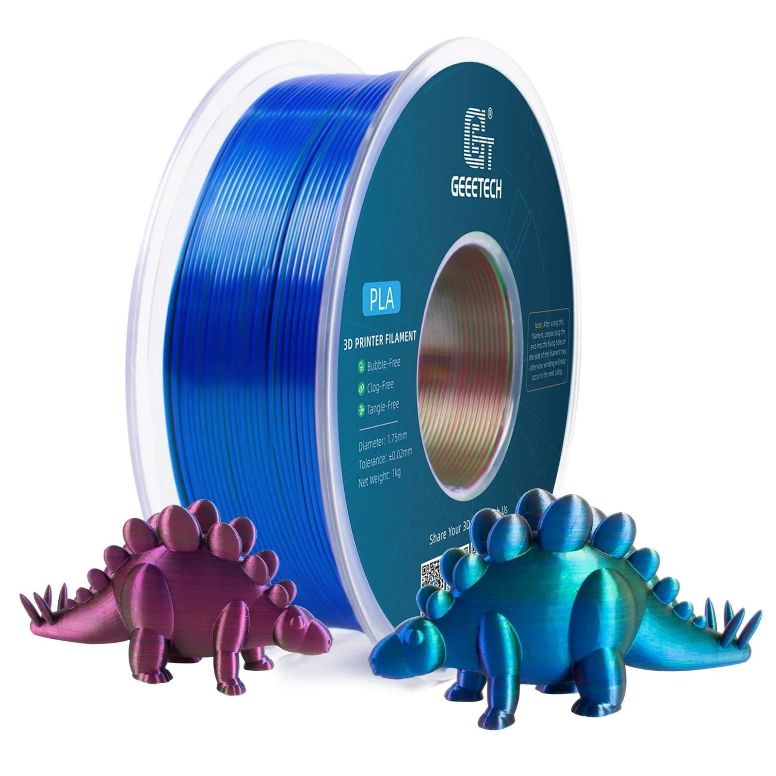 image-Geeetech Three Tri Color Silk PLA Filament , 3D Filament 1,75 mm 1KG Spool Wire (+/-0.03mm) Vacuum packaging, special color