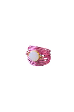 image-Torrey Ring in Hot Pink with White Druzy