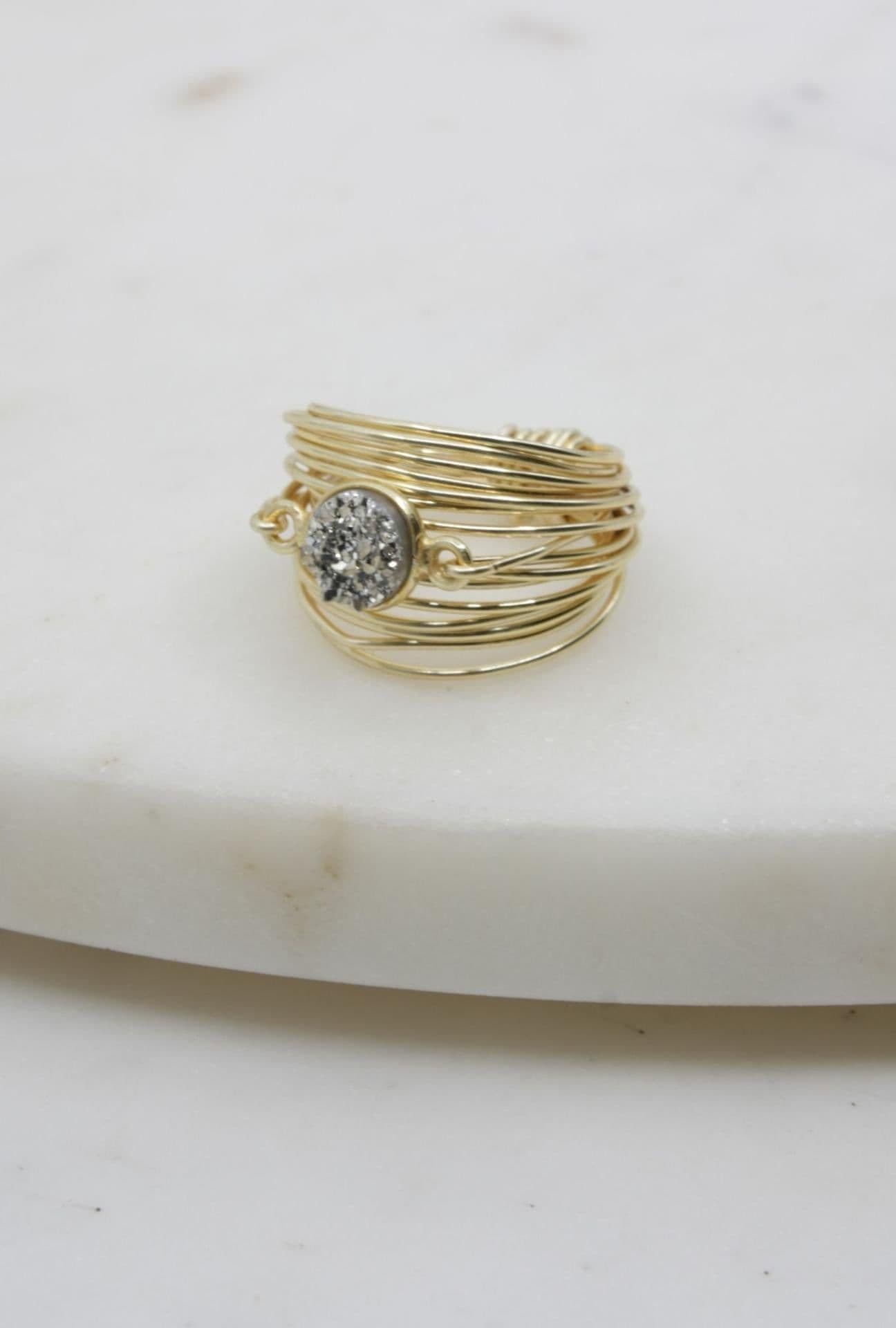 image-Torrey Ring with Silver Druzy