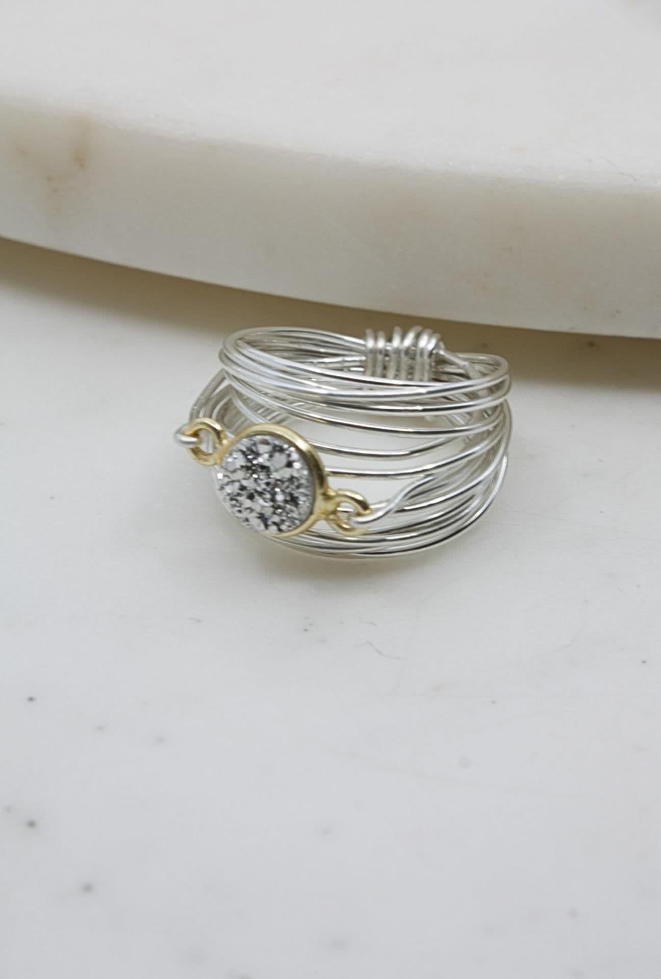 image-Torrey Ring with Silver Druzy