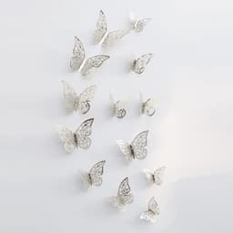 image-12Pcs/Set Hollow 3D Butterfly Wall Stickers For Wedding Decoration Living Room Window Home Decor Gold Silver Butterflies Decals