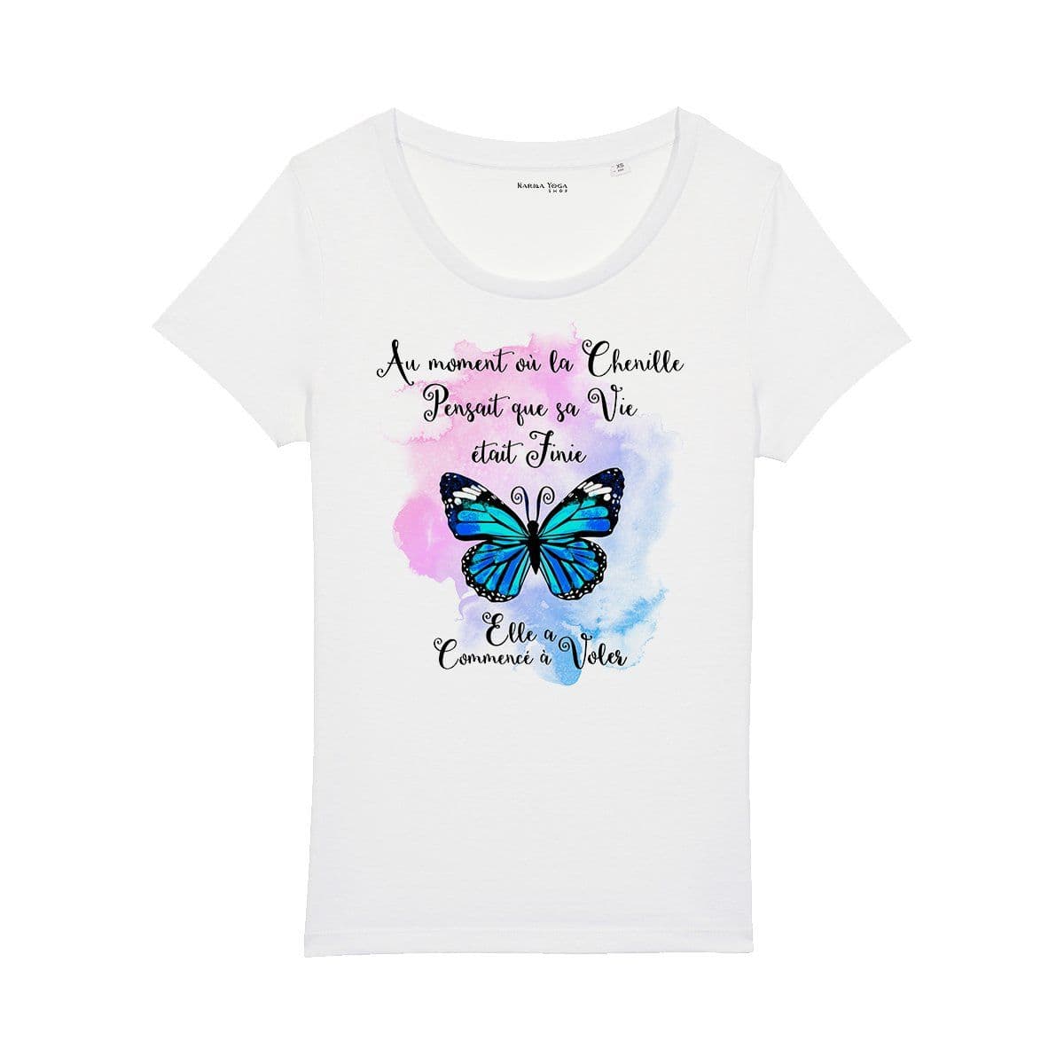 image-T-Shirt Femme "Transformation du Papillon" en Coton Bio