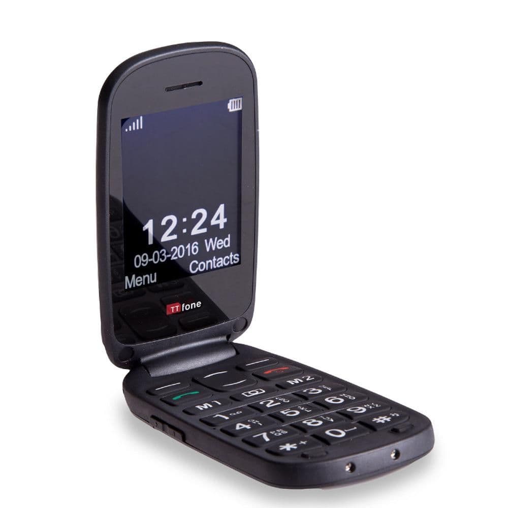 image-TTfone Lunar TT750 Black Flip Folding Big Button keypad with Easy Menu Unlocked Mobile Phone