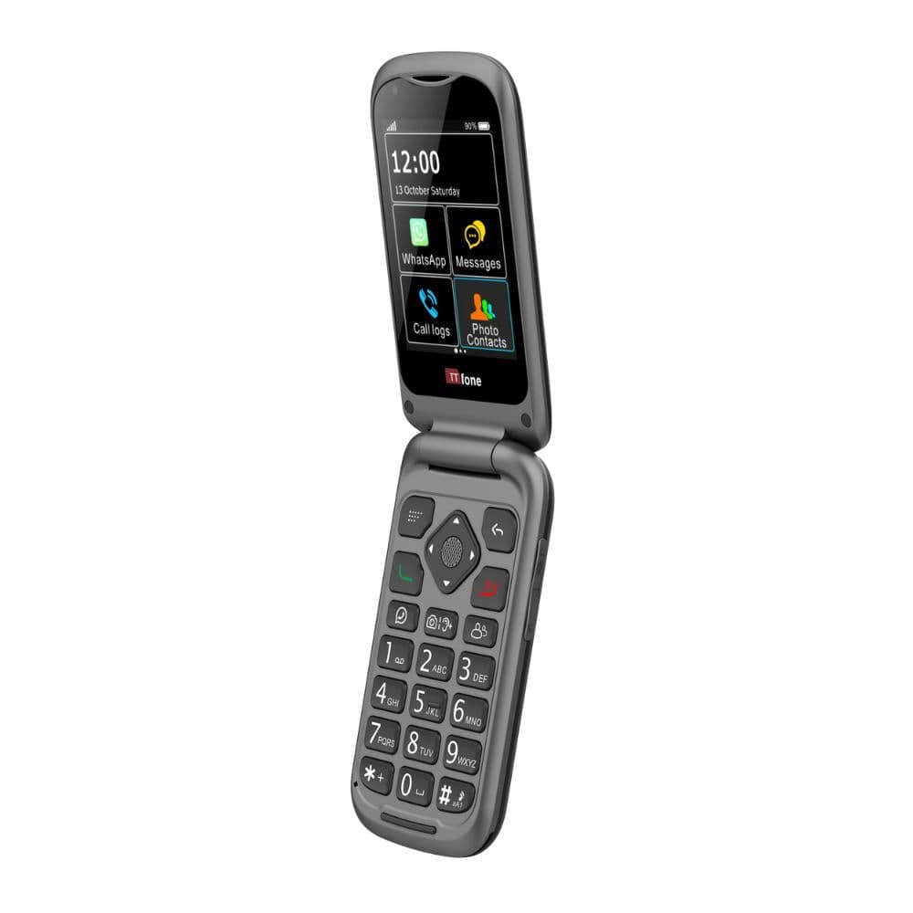 image-Bundle offer for TTfone TT970 4G WhatsApp Flip Big Button Senior Mobile with Nylon Holster Case (TTCB9) and Car Charger (TTCC), Unlocked SIM
