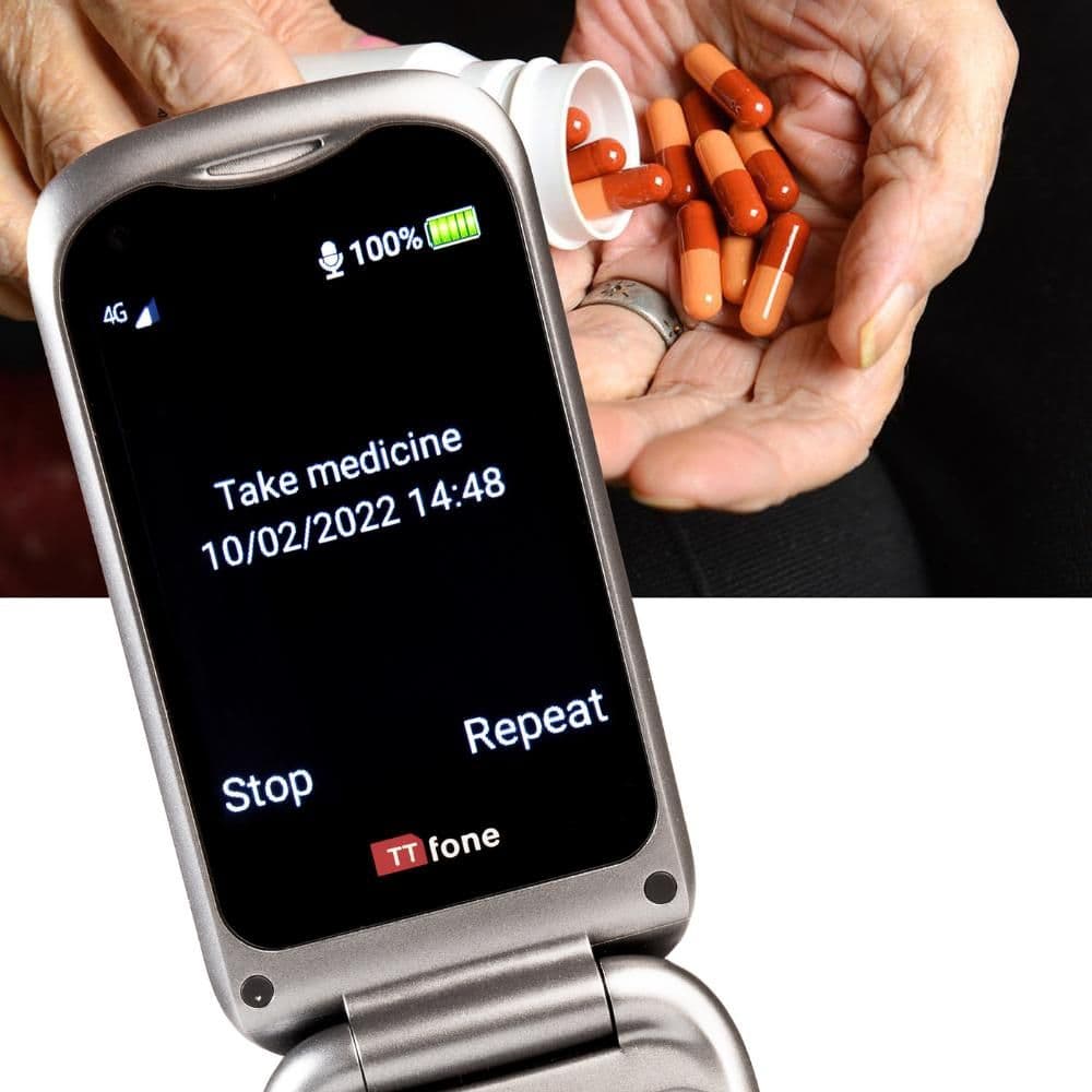 image-TTfone TT970 4G WhatsApp Flip Senior Big Button Mobile with O2 Bundle Pay As You Go SIM
