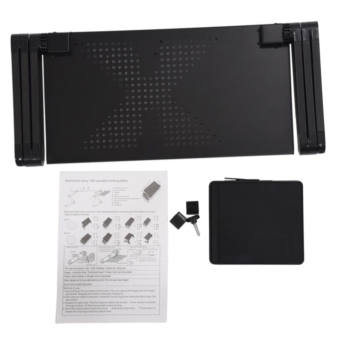 image-Portable foldable adjustable folding table for Laptop Desk Computer mesa para notebook Stand Tray For Sofa Bed Black
