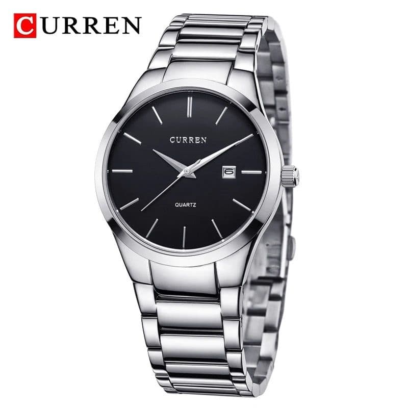 image-CURREN Top Brand Luxury Fashion Simple Men Watches Slim Steel Strap Waterproof Watch for Man Quartz Business Watch Clock 8106