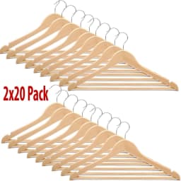 image-2x 20 Pack Wooden hangers EFG1132 EFG1031 088092