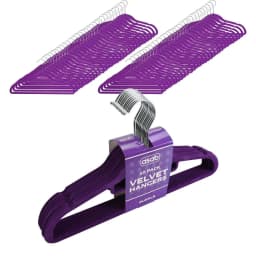 image-10X 10Pk Flocked Hangers PURPLE | AS-99160