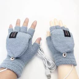 image-USB Electric Heating Half-Finger Gloves Unisex USB Powered Half-Finger Thermal Gloves For Indoor Outdoor
