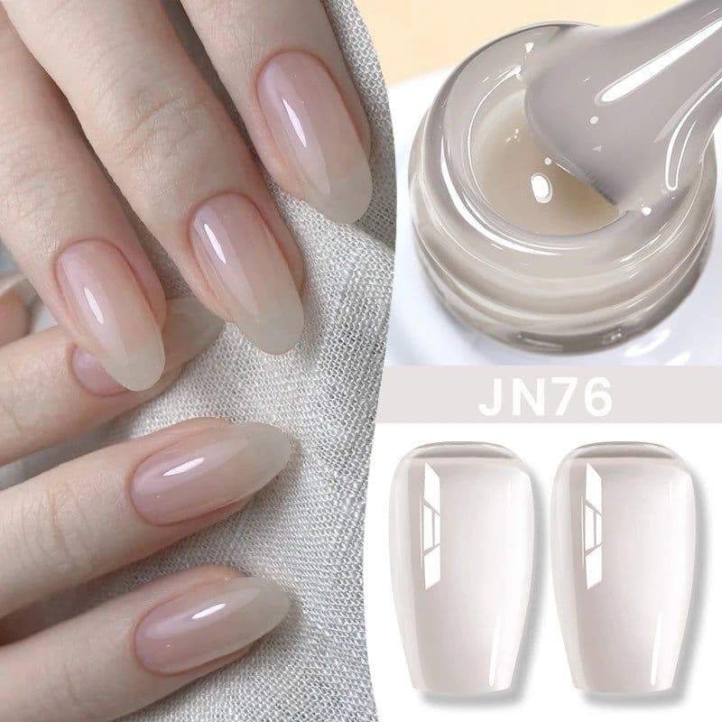 image-BORN PRETTY Milky White Jelly Nude Gel Nail Polish 10ml White Translucent Soak Off Gel Vernis Semi Permanent Need UV Light Cure