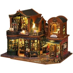 image-2014 DIY Big Doll House Wooden Miniature Furniture Twilight Bookstore Dollhouse Handmade home Model Assembly Toys Birthday Gifts