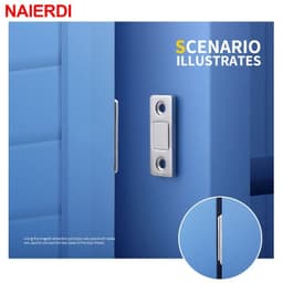 image-NAIERDI 2pcs/Set Magnetic Cabinet Catches Magnet Door Stops Hidden Door Closer With Screw For Closet Cupboard Furniture Hardware