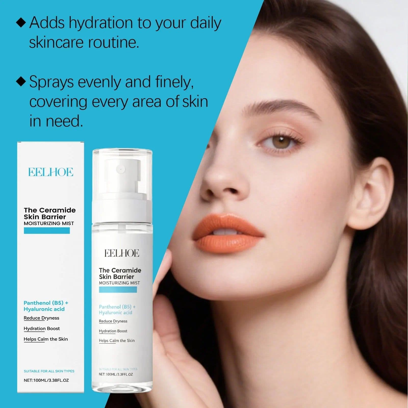 image-EELHOE Moisturizing Face Mist Hyaluronic Acid Strengthening Skin Barrier Repair Care Soothing Panthenol Hydrating Facial Mist