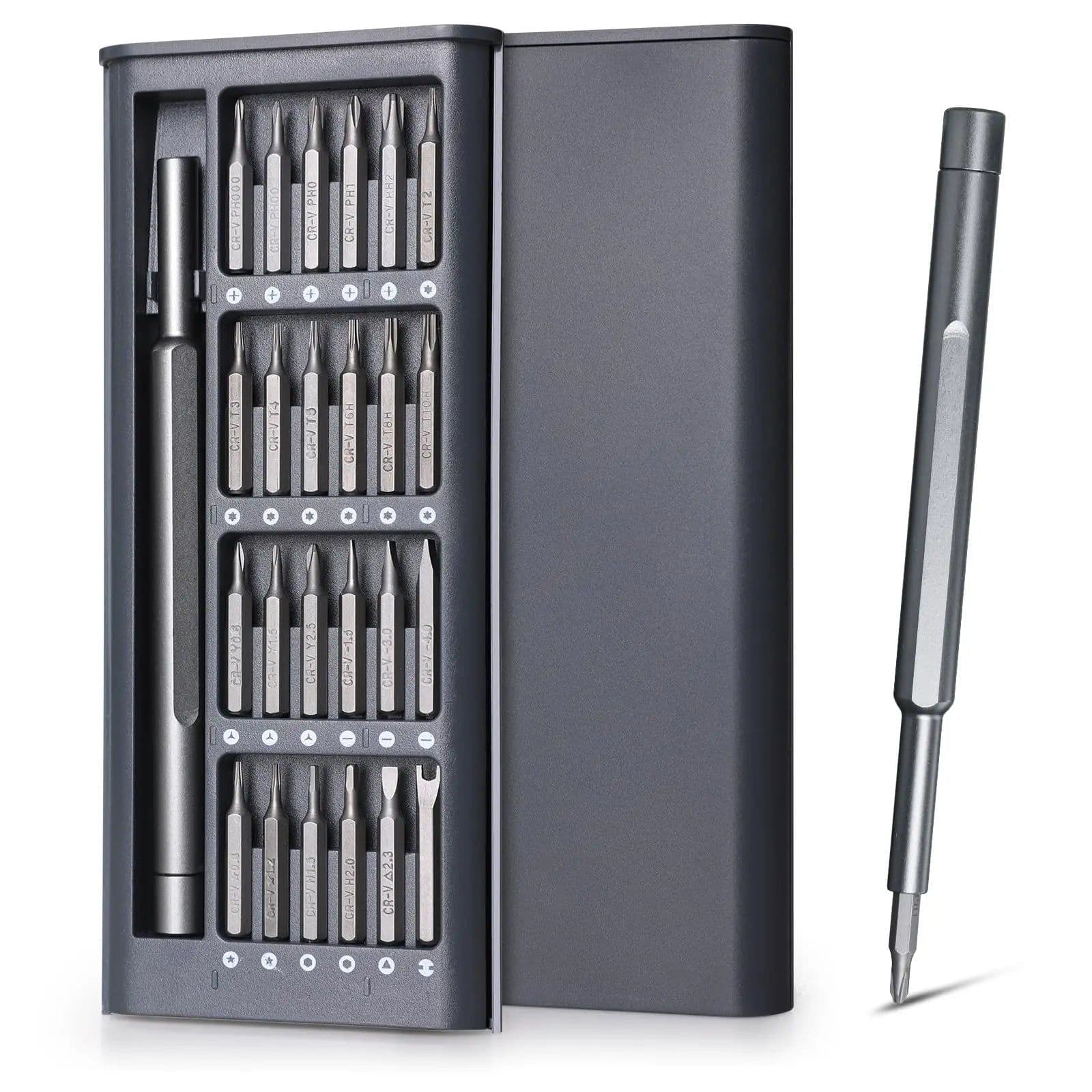 image-Precision Screwdriver Set 25 in 1 Phillips Torx Hexagonal Flat Head Magnetic Screwdriver Head for iPhone PC Watch Camera Glasses