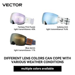 image-VECTOR Ski Goggles Men Snowboard Glasses Women Winter Outdoor Snow Sunglasses UV400 Double Layers Lens Anti-Fog Skiing Goggles