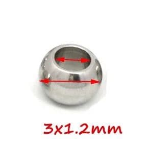 image-100pcs 2 mm-12 mm 316L Stainless Steel Beads European Ball Metal Big Hole Spacer Beads for Jewelry Making Diy Bracelet Necklace