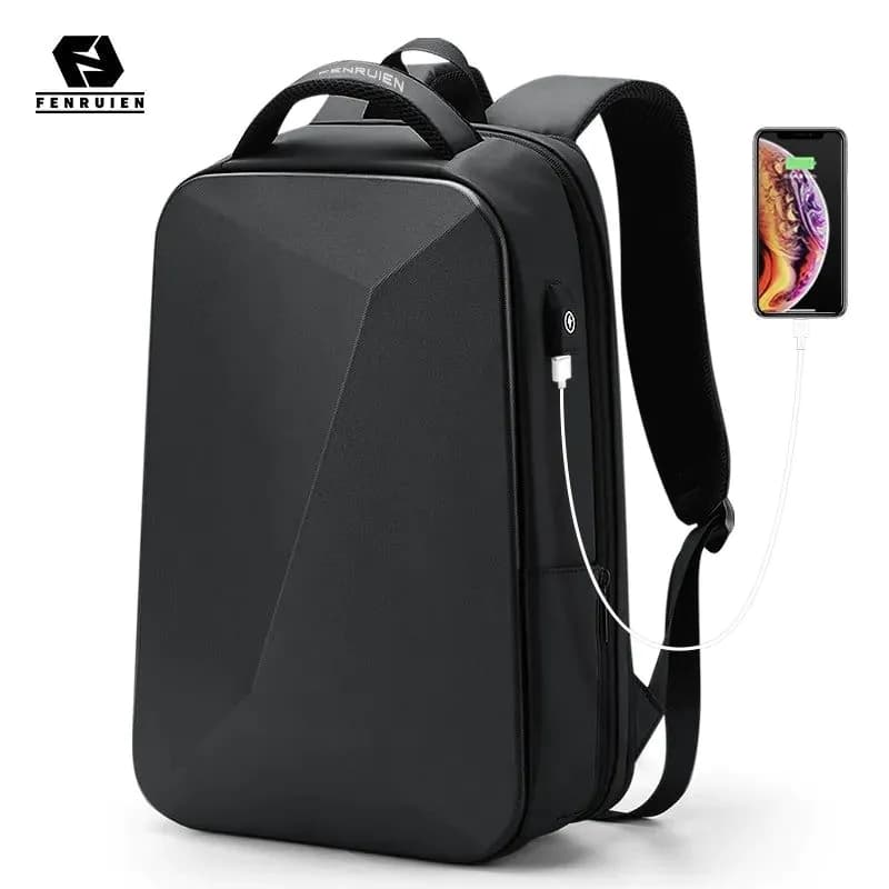 image-Fenruien Brand Laptop Backpack Anti-theft Waterproof School Backpacks USB Charging Men Business Travel Bag Backpack New Design