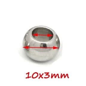 image-100pcs 2 mm-12 mm 316L Stainless Steel Beads European Ball Metal Big Hole Spacer Beads for Jewelry Making Diy Bracelet Necklace