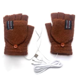 image-USB Electric Heating Half-Finger Gloves Unisex USB Powered Half-Finger Thermal Gloves For Indoor Outdoor