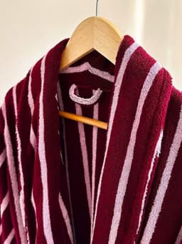 image-Ultra Soft Retro Stripe Bathrobe - 100% Organic Long-stapled Cotton