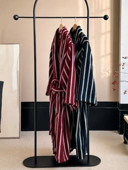 image-Ultra Soft Retro Stripe Bathrobe - 100% Organic Long-stapled Cotton