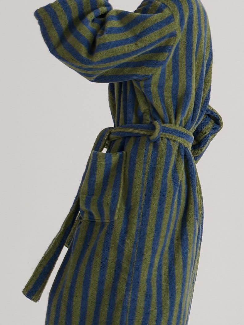 image-Ultra Soft Retro Stripe Bathrobe - 100% Organic Long-stapled Cotton