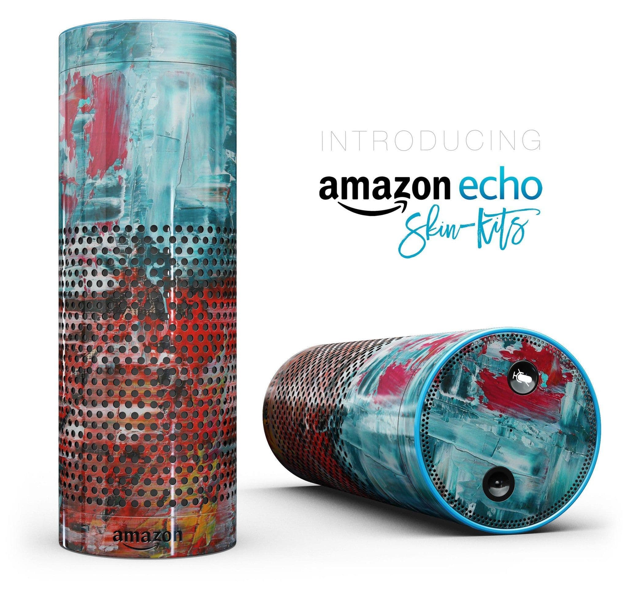 image-Red and Blue Abstract Oil Painting - Full-Body Skin-Kit for the Amazon