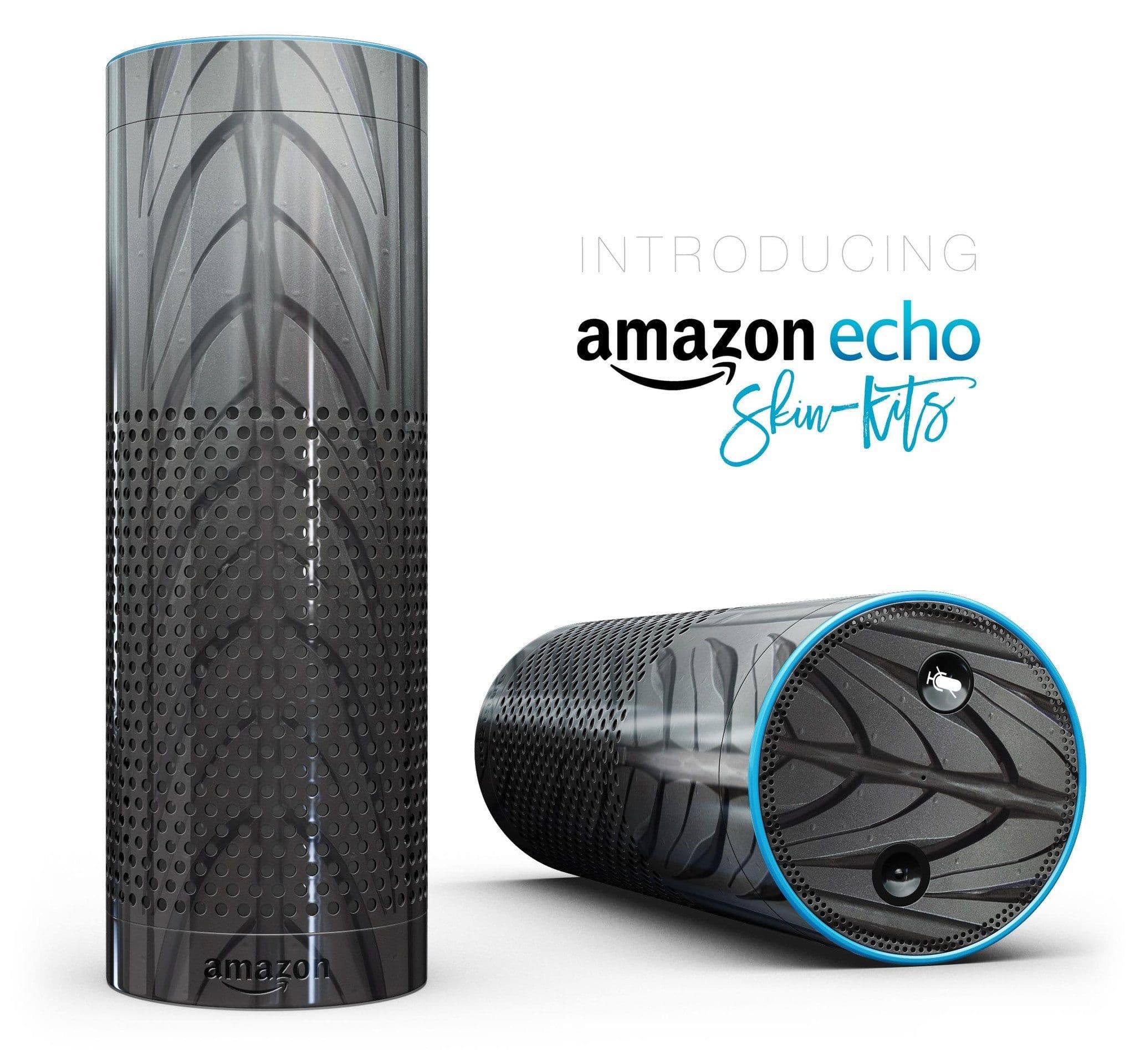 image-Shiny Black Tire Tread - Full-Body Skin-Kit for the Amazon Echo