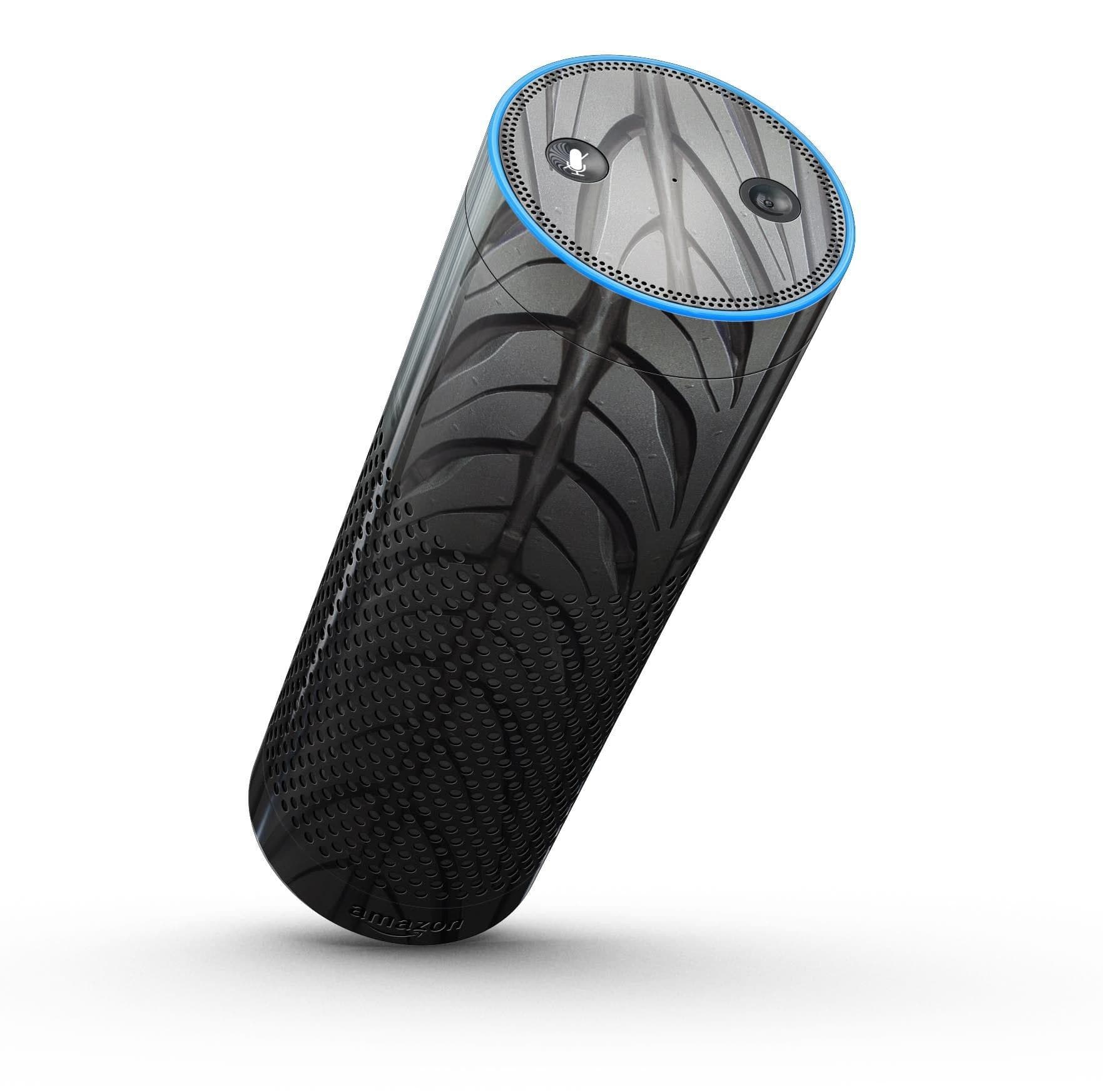 image-Shiny Black Tire Tread - Full-Body Skin-Kit for the Amazon Echo