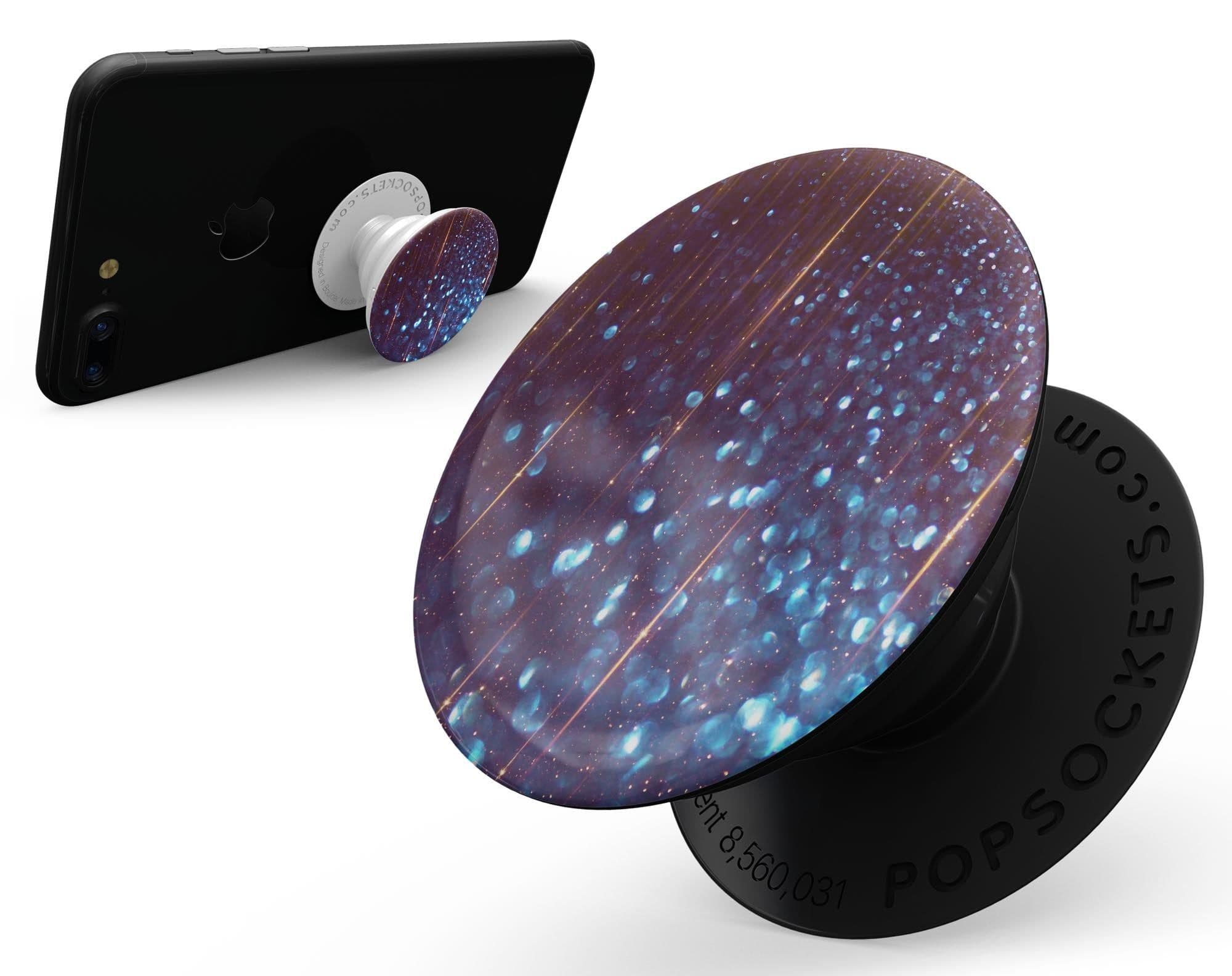 image-Dark Radient Orbs of Blue with Streaks - Skin Kit for PopSockets and