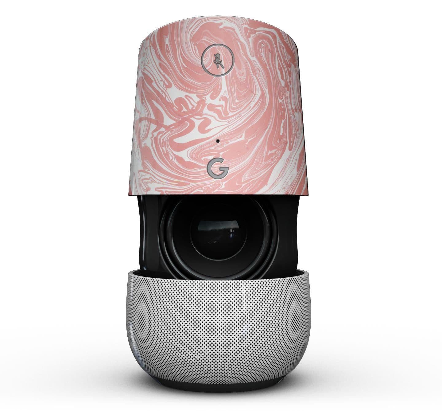 image-Marbleized Swirling Coral - Full-Body Skin Kit for the Google Home