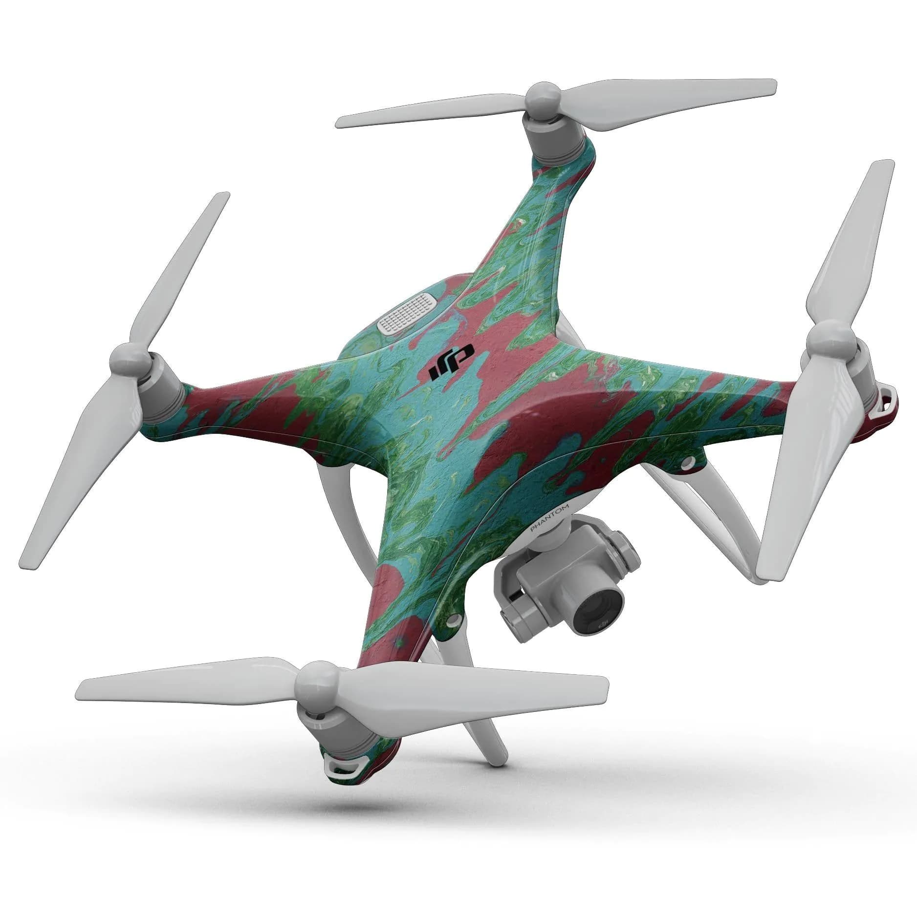 image-Abstract Wet Paint Mint Green to Red - Full-Body Skin Kit for the DJI