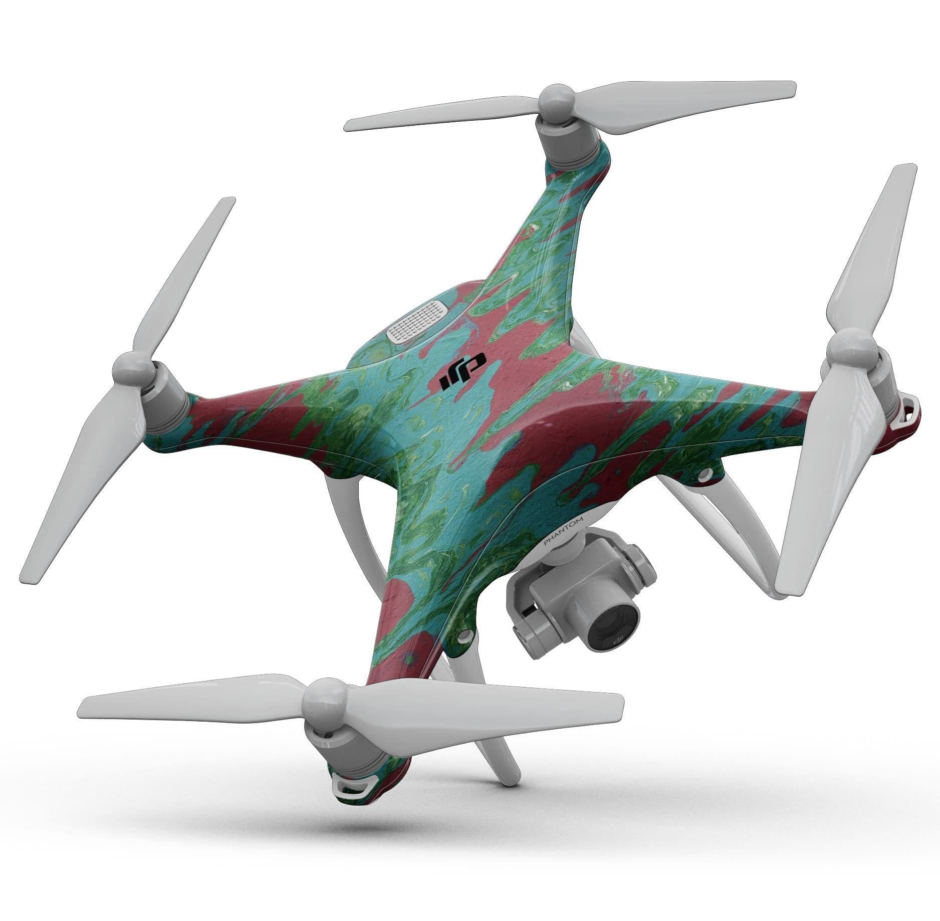 image-Abstract Wet Paint Mint Green to Red - Full-Body Skin Kit for the DJI