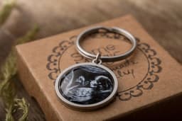 image-Personalized Ultrasound Keychain, Daddy To Be Gift, Pregnancy Gift