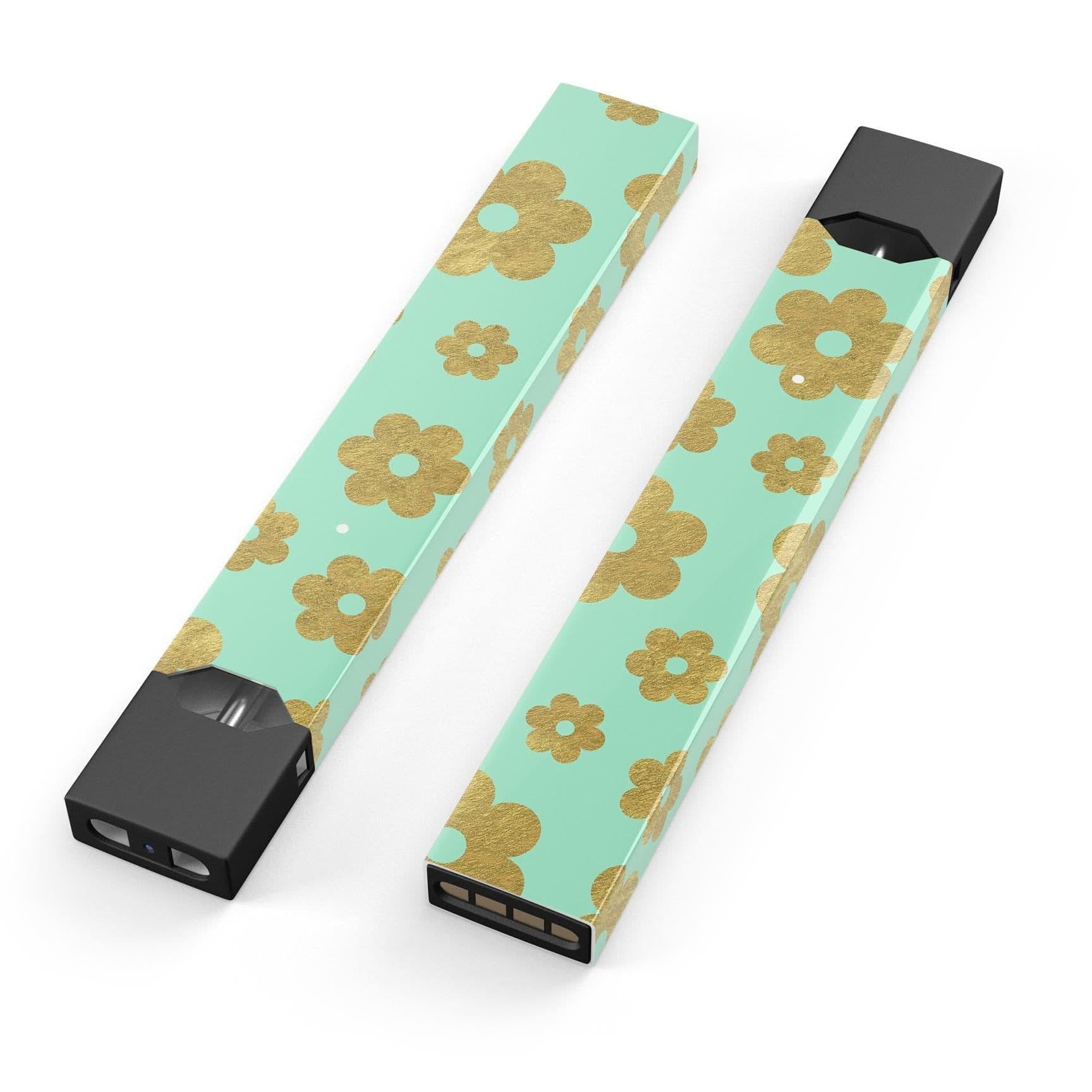 image-Mint and Gold Floral v8 - Premium Decal Protective Skin-Wrap Sticker