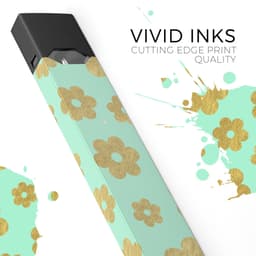 image-Mint and Gold Floral v8 - Premium Decal Protective Skin-Wrap Sticker