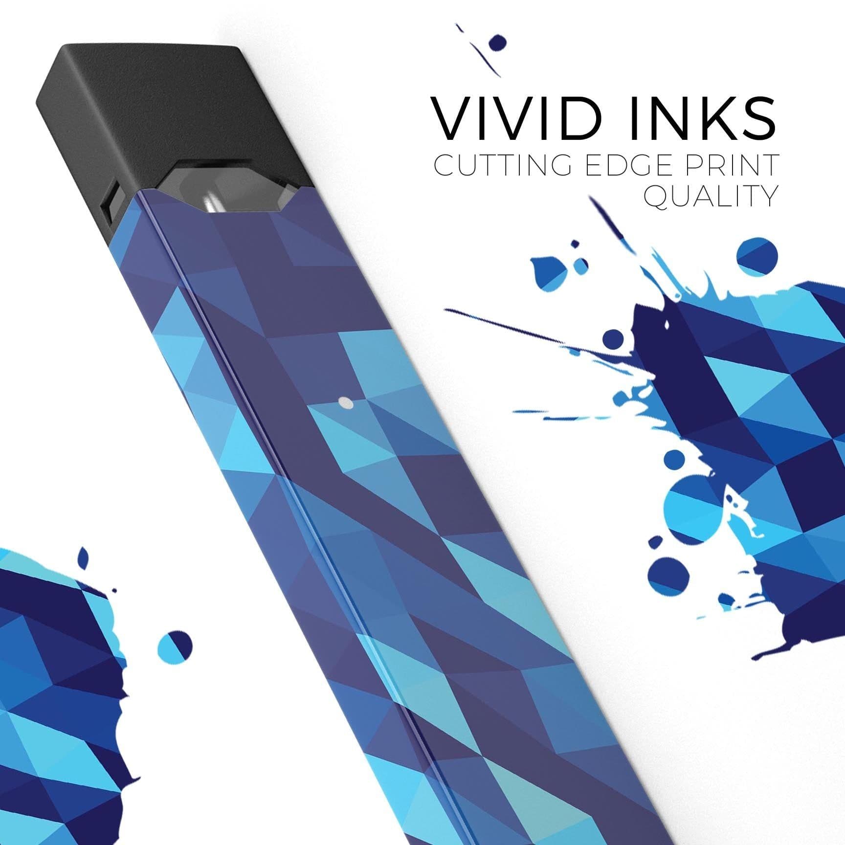 image-50 Shades of Blue Geometric Triangles - Premium Decal Protective