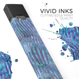 image-Blue and Purple Watercolor Zebra Pattern - Premium Decal Protective