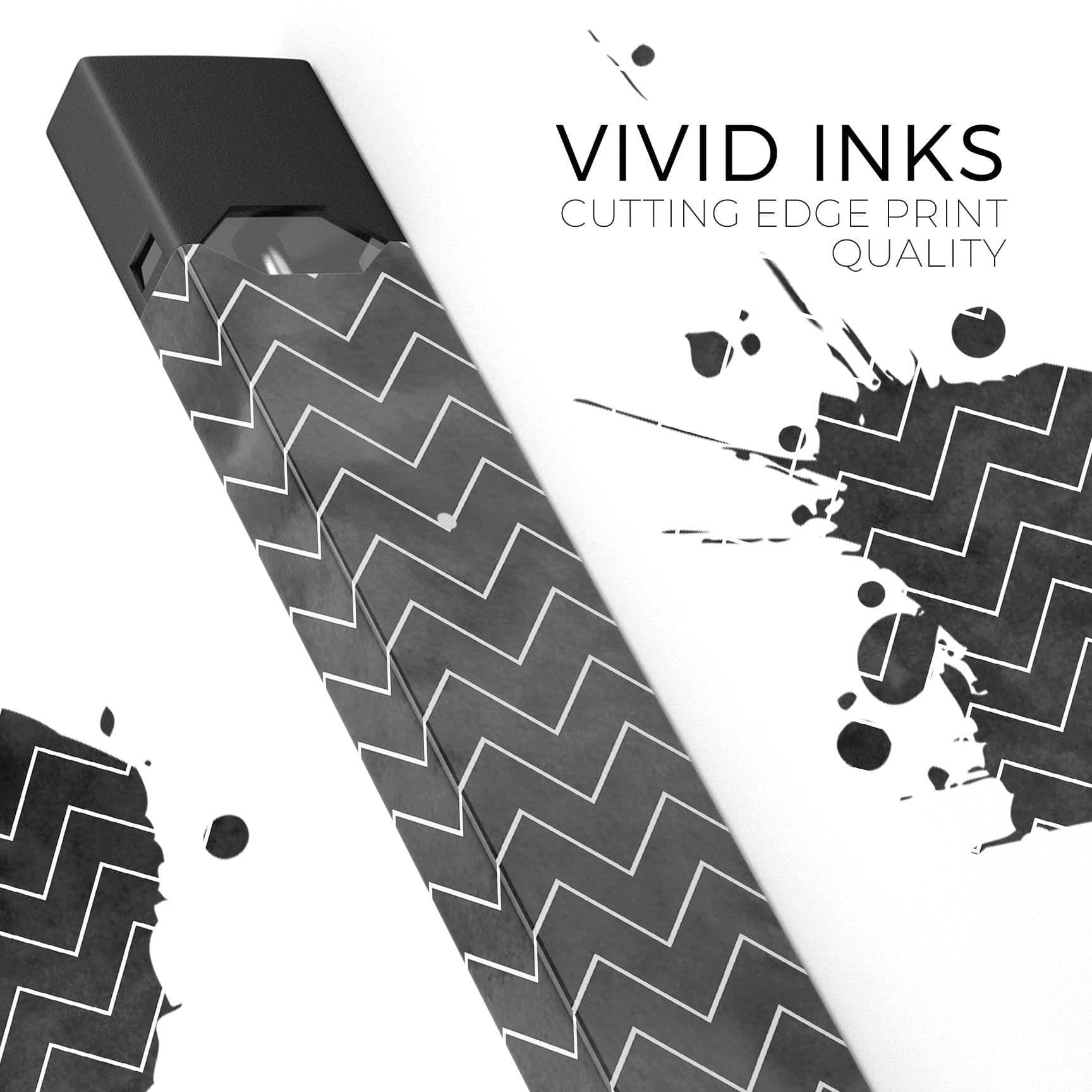 image-Black Watercolor with White Chevron - Premium Decal Protective