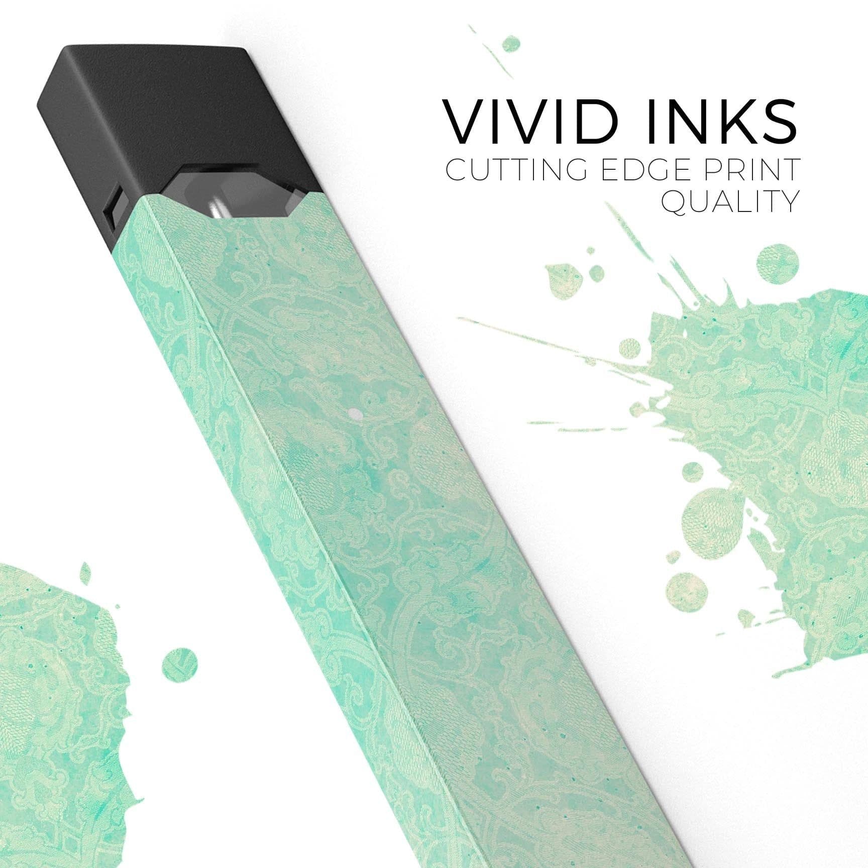 image-Faded Aqua Rococo Pattern - Premium Decal Protective Skin-Wrap Sticker