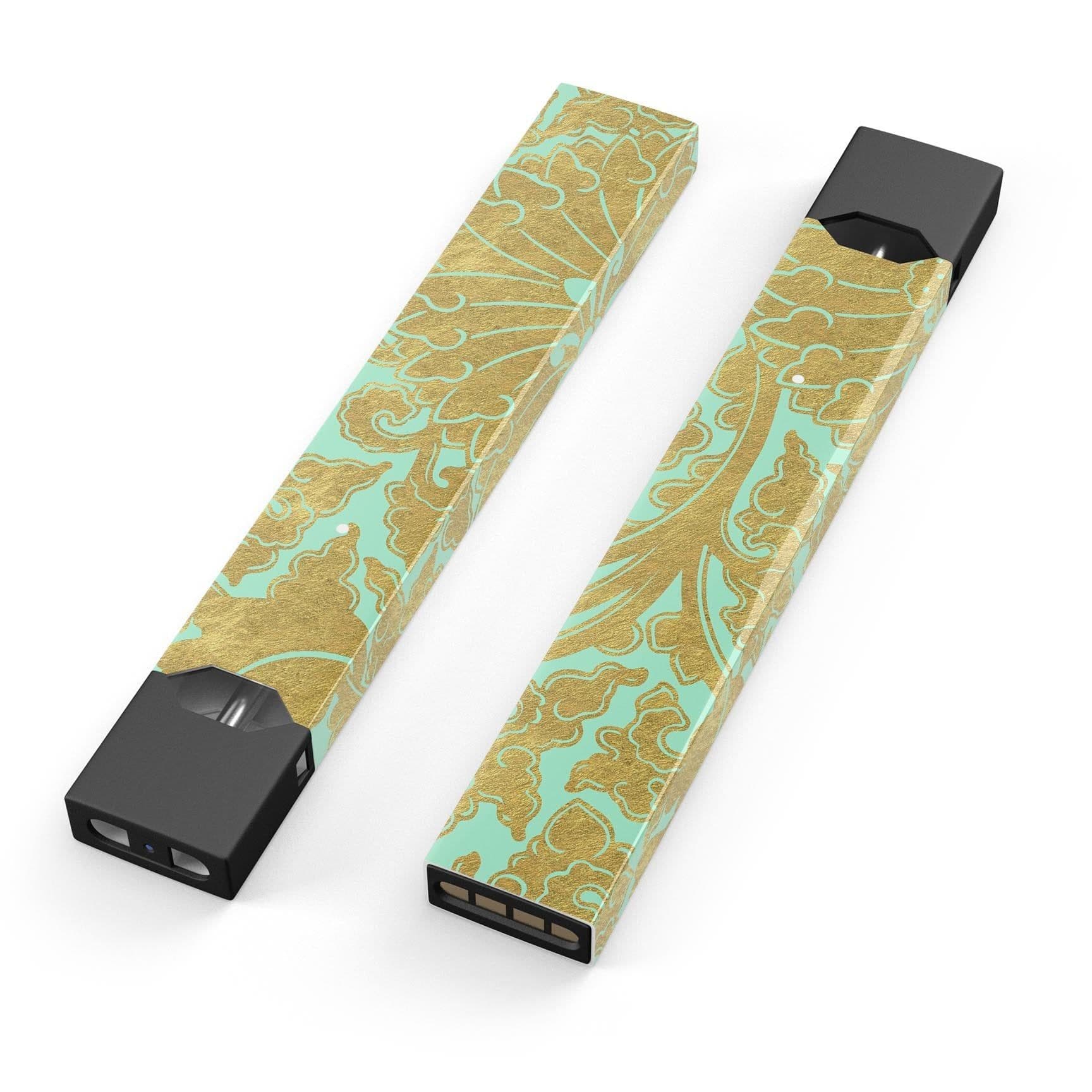 image-Mint and Gold Floral v4 - Premium Decal Protective Skin-Wrap Sticker