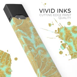 image-Mint and Gold Floral v4 - Premium Decal Protective Skin-Wrap Sticker