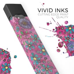 image-Floral Pattern on Wine Watercolor - Premium Decal Protective Skin-Wrap