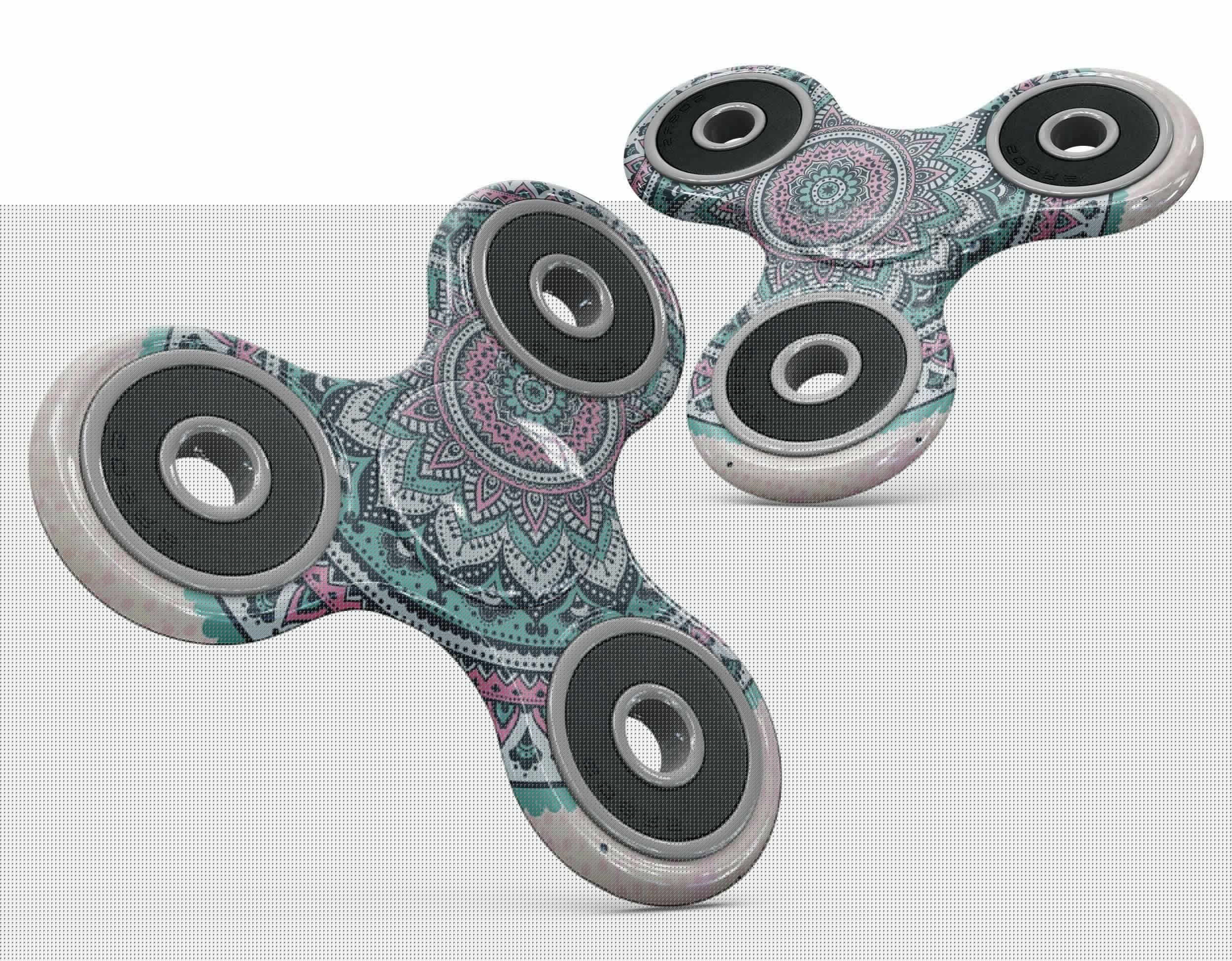 image-Green and Pink Circle Mandala v9 Full-Body Fidget Spinner Skin-Kit